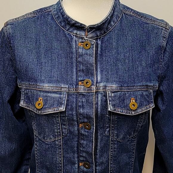 Susan Bristol Jean Jacket Button Closure and Sleeve Two Chest Pockets Size S - Picture 2 of 10